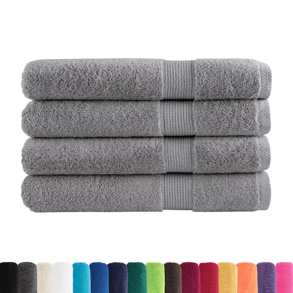 Vidaxl Towel Solund 4 PCS 600 g m² ass 100x200 cm Grau