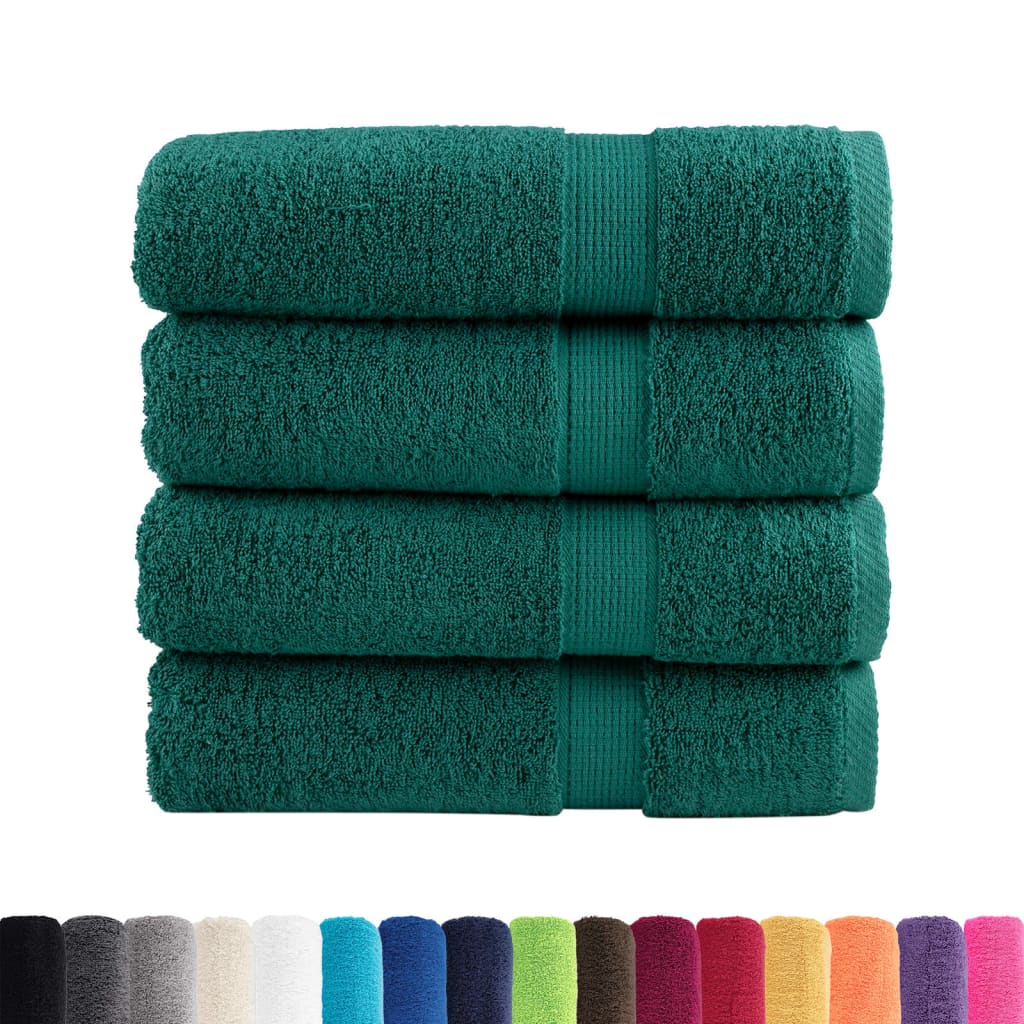 Vidaxl Bath towels Solund 4 st 600 g m² 70x140 cm green