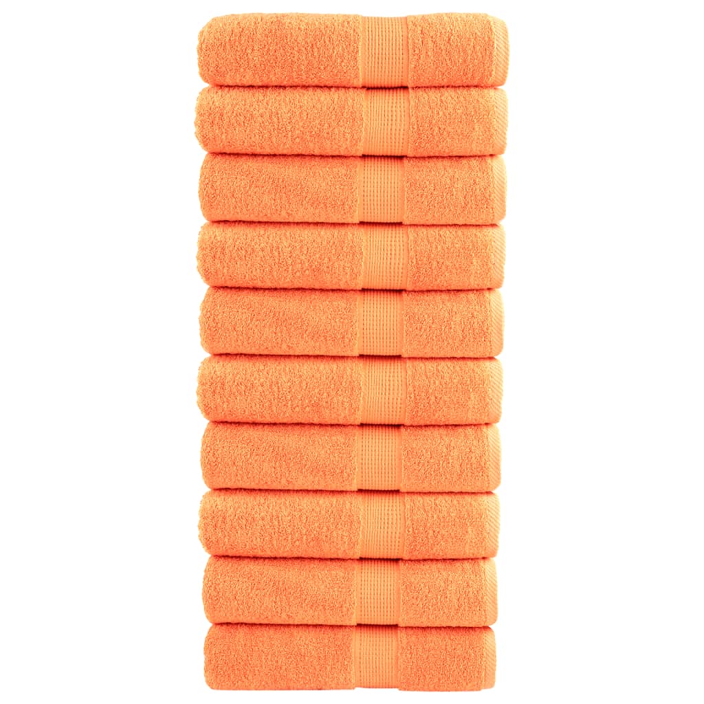 Serviettes de bain Vidaxl Solund 10 pcs 600 g m² 70x140 cm orange