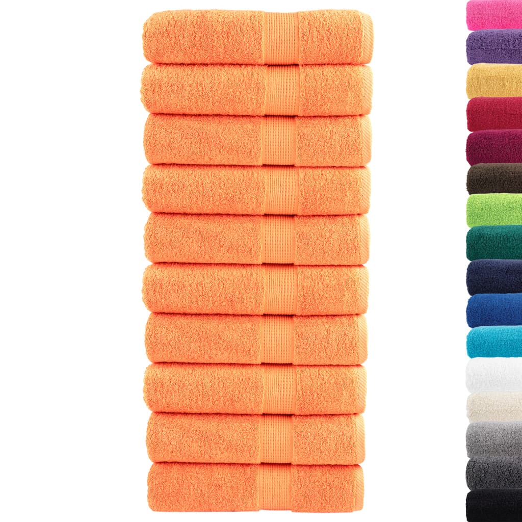 Vidaxl Bad Towel Folits 10 PCs 600 g m² 70x140 cm orange