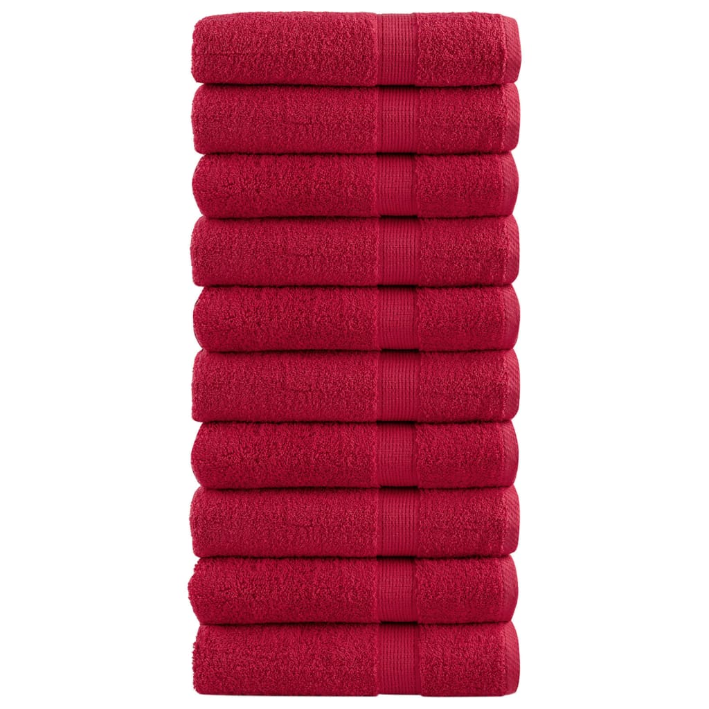 Toallas de baño Vidaxl Solund 10 ST 600 g m² 70x140 cm rojo