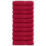 Toallas de baño Vidaxl Solund 10 ST 600 g m² 70x140 cm rojo