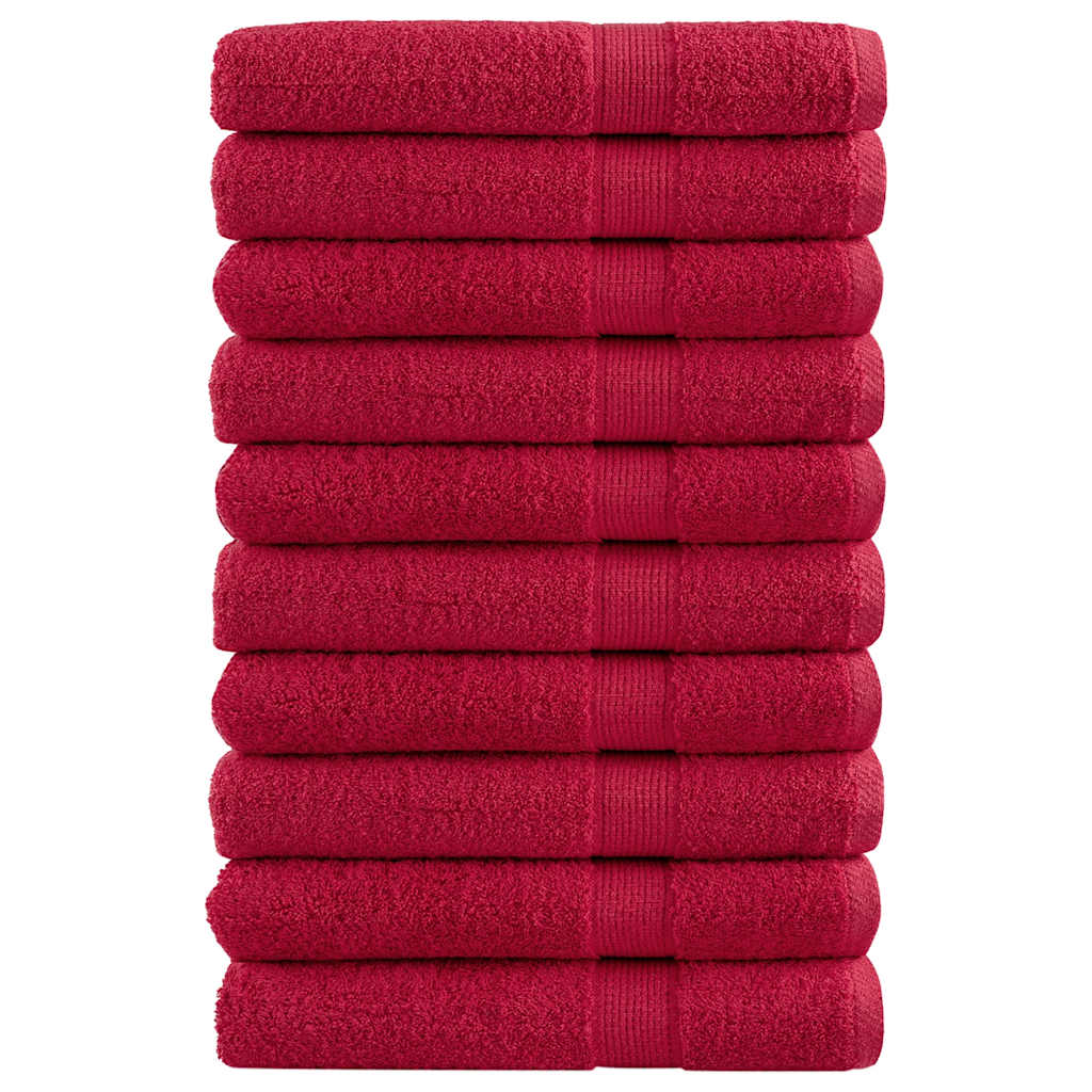 Vidaxl saunadoeken solund 10 st 600 g m² 80x200 cm rood
