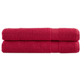 Vidaxl handdoeken solund 2 st 600 g m² 100x200 cm rood