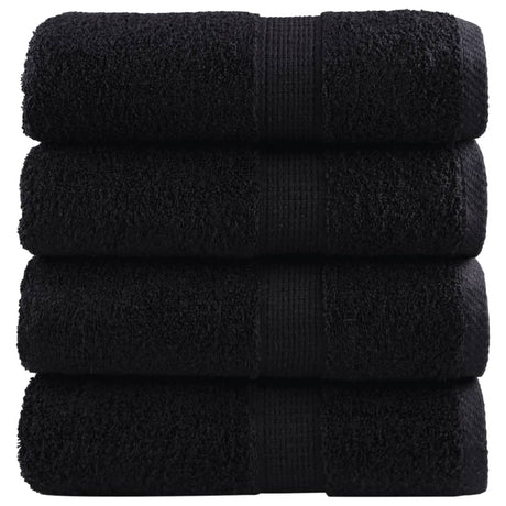 Vidaxl premium washandjes solund 4 stuks zwart 30x30 cm 600 g m2