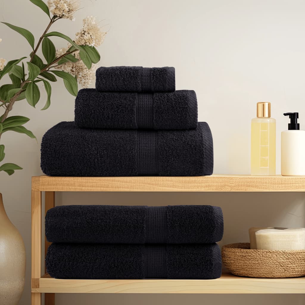 Vidaxl Bath towels Solund 4 pcs 600 g m² 70x140 cm Black