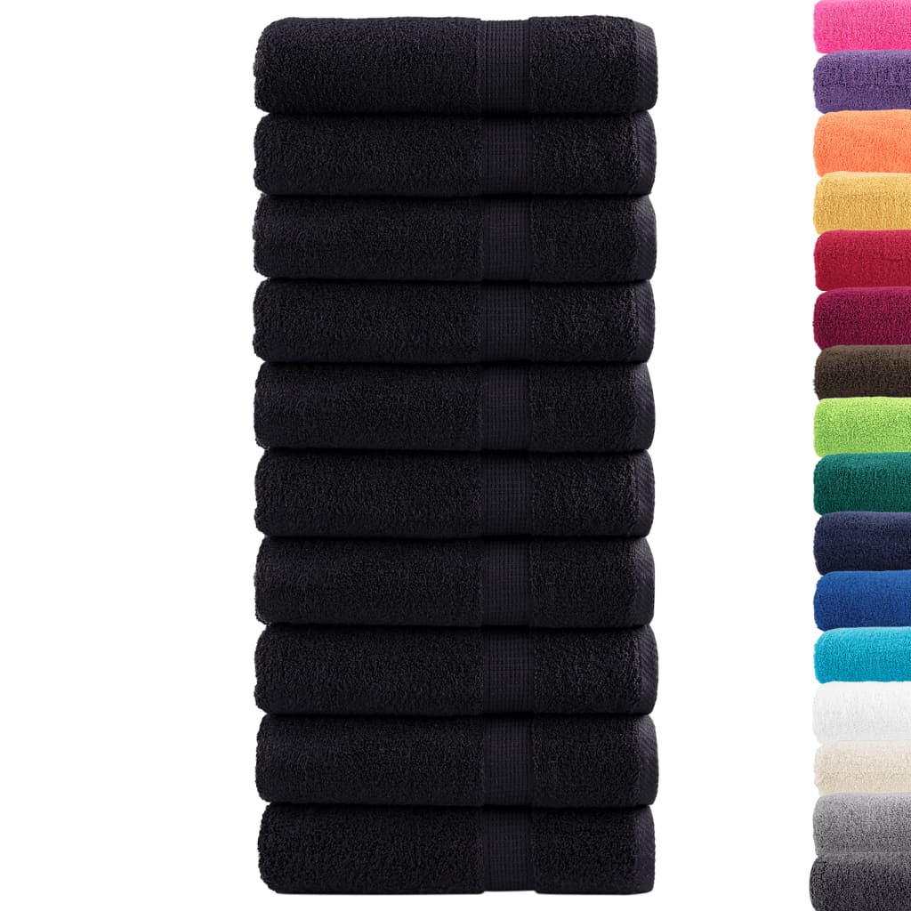 Toallas de baño Vidaxl Solund 10 ST 600 g m² 70x140 cm Negro