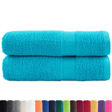 Vidaxl handdoeken solund 2 st 600 g m² 50x100 cm turquoise