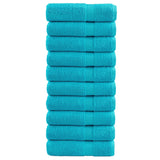 Serviettes de bain Vidaxl Solund 10 pcs 600 g m² 70x140 cm turquoise