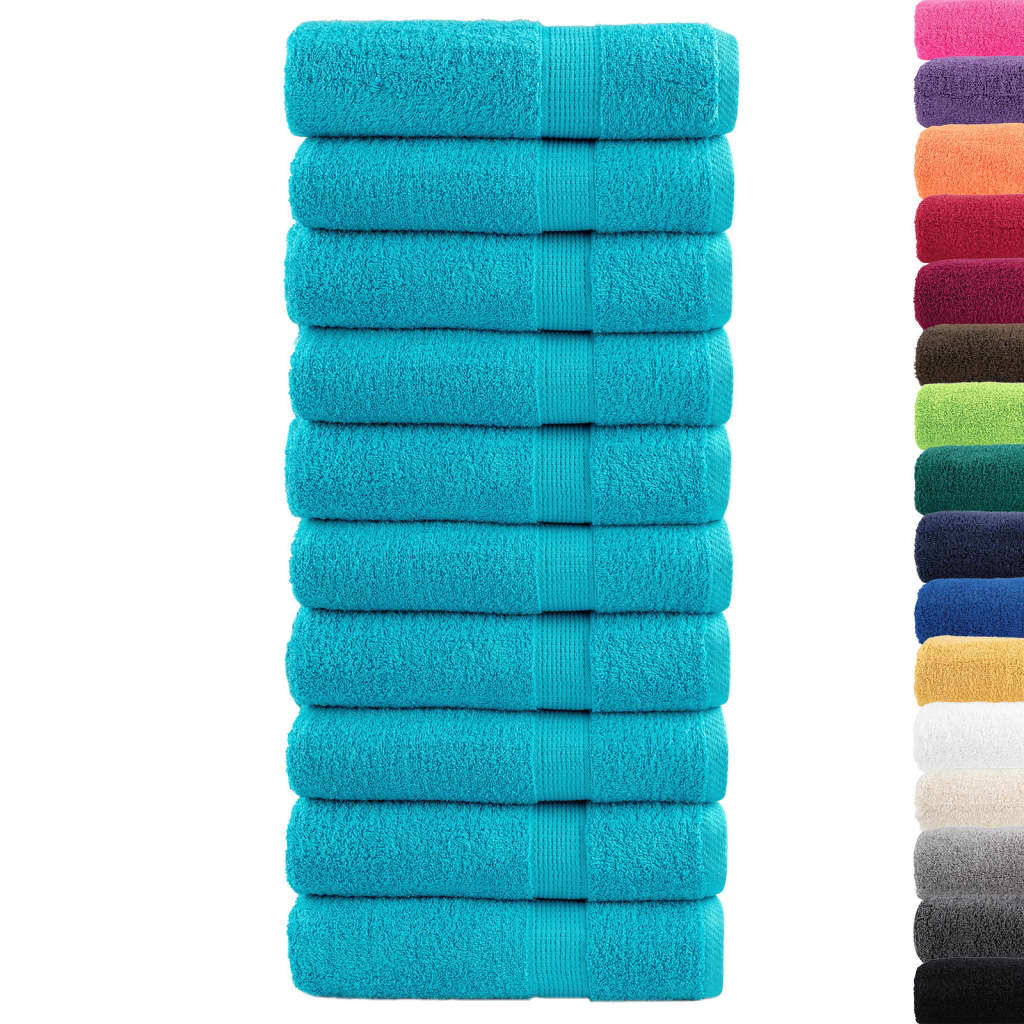 Serviettes de bain Vidaxl Solund 10 pcs 600 g m² 70x140 cm turquoise