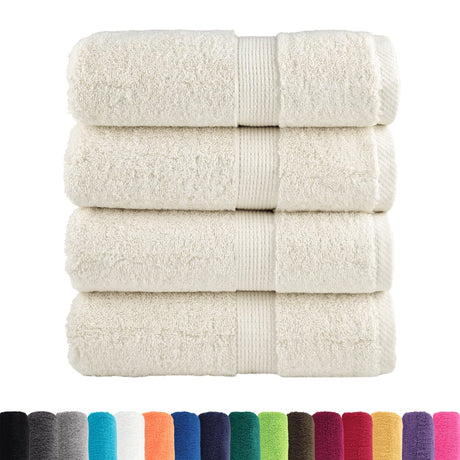 Vidaxl premium washandjes solund 4 stuks crème 30x30 cm 600 g m2