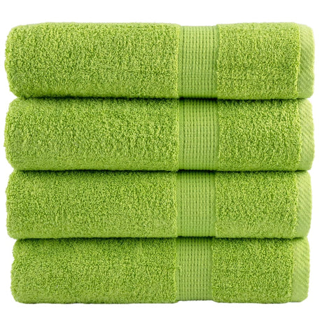 Vidaxl handdoeken solund 4 st 600 g m² 50x100 cm appelgroen