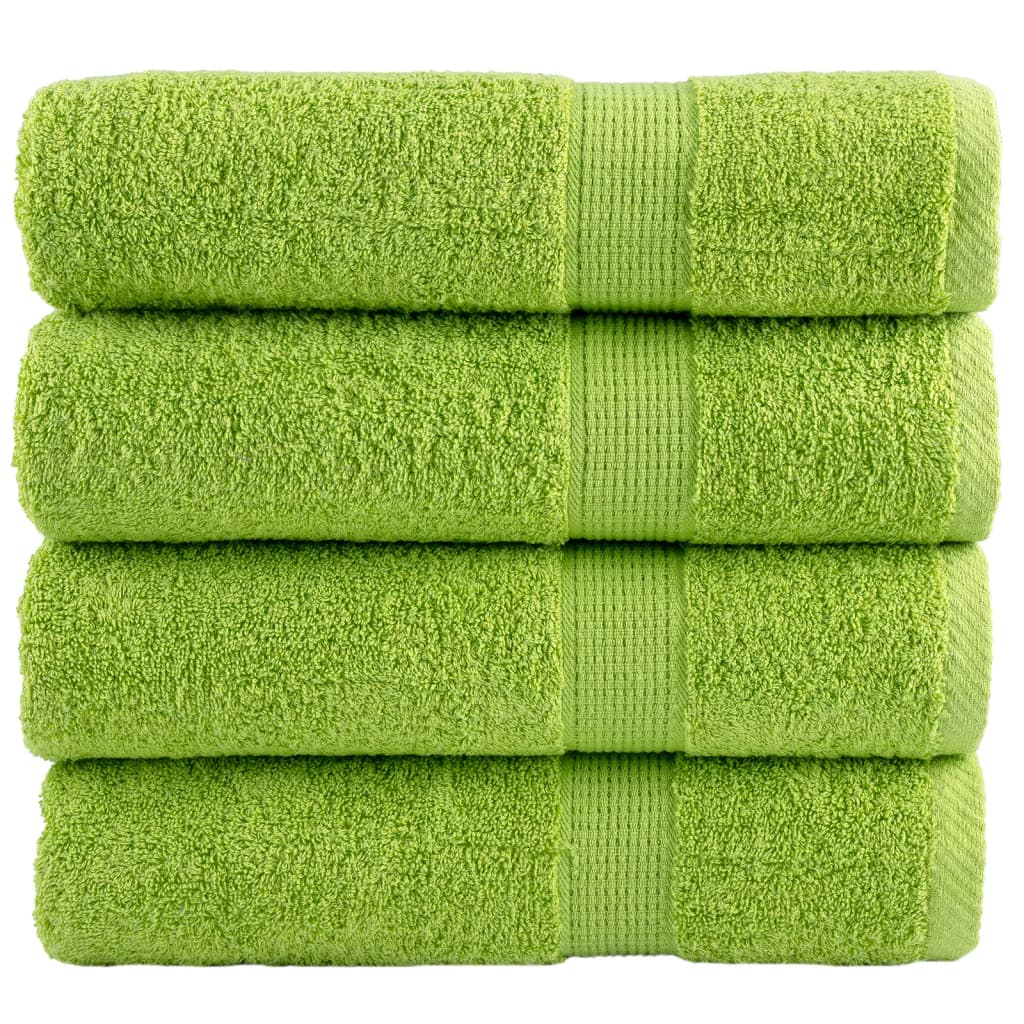 Toallas de baño Vidaxl Solund 4 PCS 600 g m² 70x140 cm de manzana verde