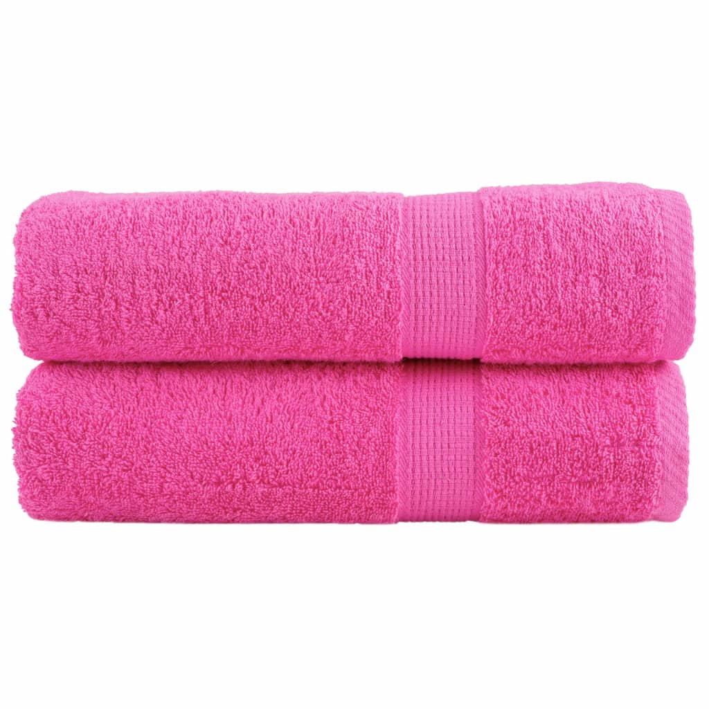 Vidaxl handdoeken solund 2 st 600 g m² 50x100 cm roze