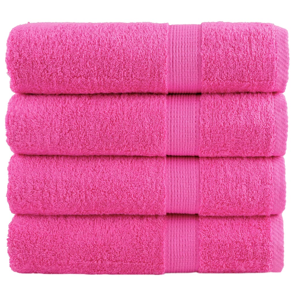Vidaxl handdoeken solund 4 st 600 g m² 50x100 cm roze