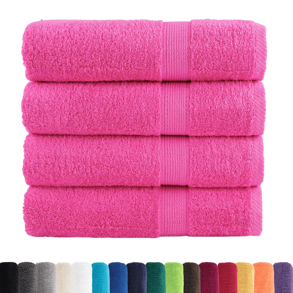 Vidaxl Bath towels Solund 4 pcs 600 g m² 70x140 cm pink