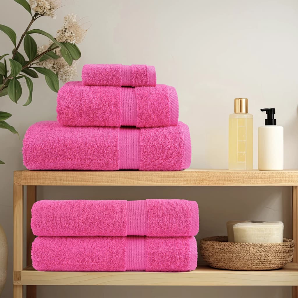 Serviettes de bain Vidaxl Solund 4 pcs 600 g m² 70x140 cm rose