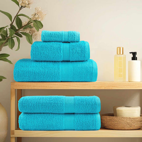 Vidaxl 8-delige handdoekenset solund 600 g m² turquoise