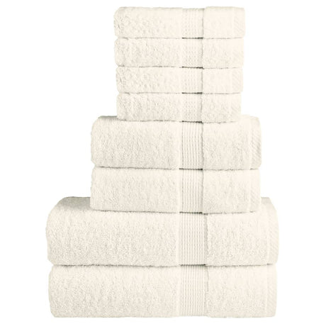 Vidaxl 8-delige handdoekenset solund 600 g m² crèmekleurig