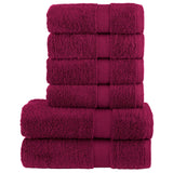 VIDAXL 6-teiliger Handtuch Set Solund 600 g m² Bordeaux rot