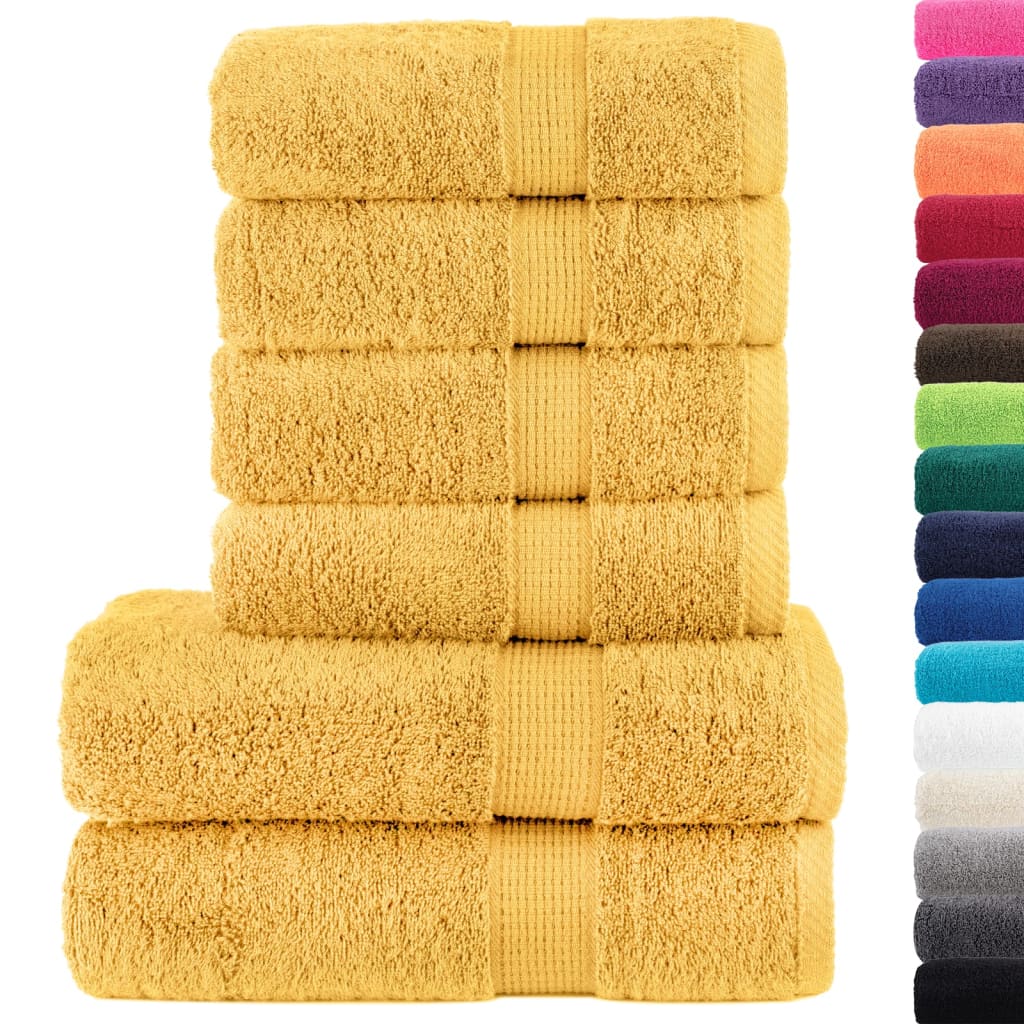 Vidaxl 6-piece towel set Solund 600 g m² gold colored