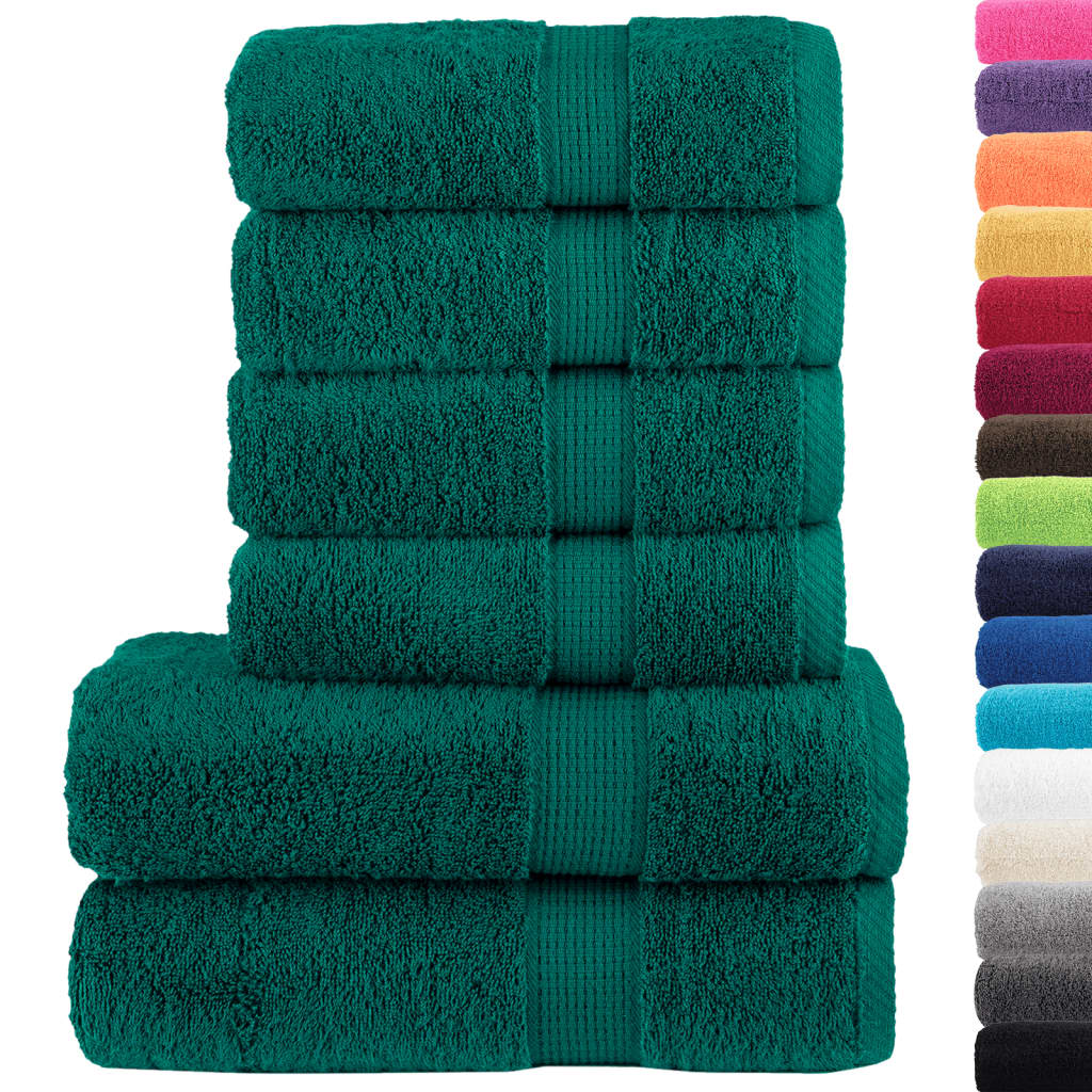 Vidaxl 6-piece towel set Solund 600 g m² Green