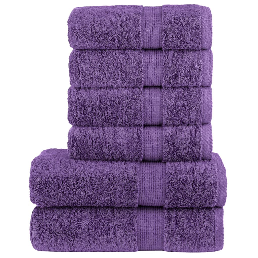 Vidaxl Set serviette à 6 pièces Solund 600 g m² violet