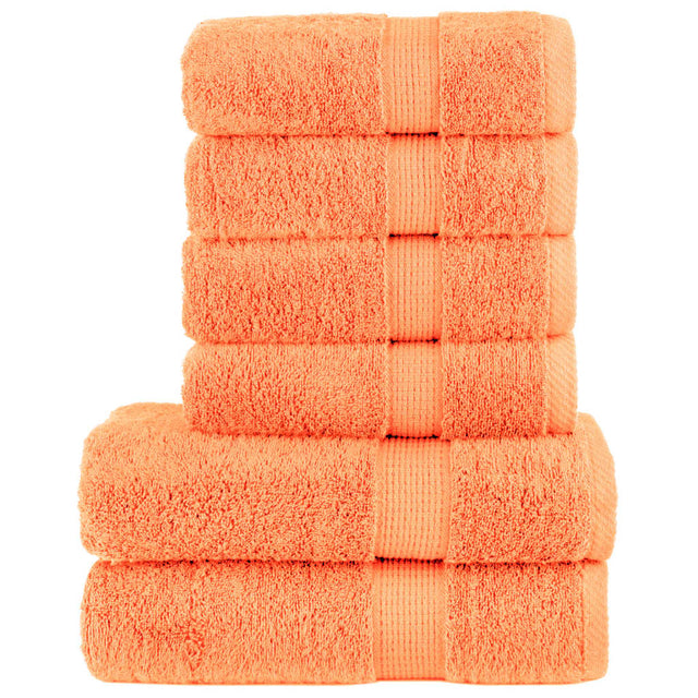 Vidaxl 6-delige handdoekenset solund 600 g m² oranje