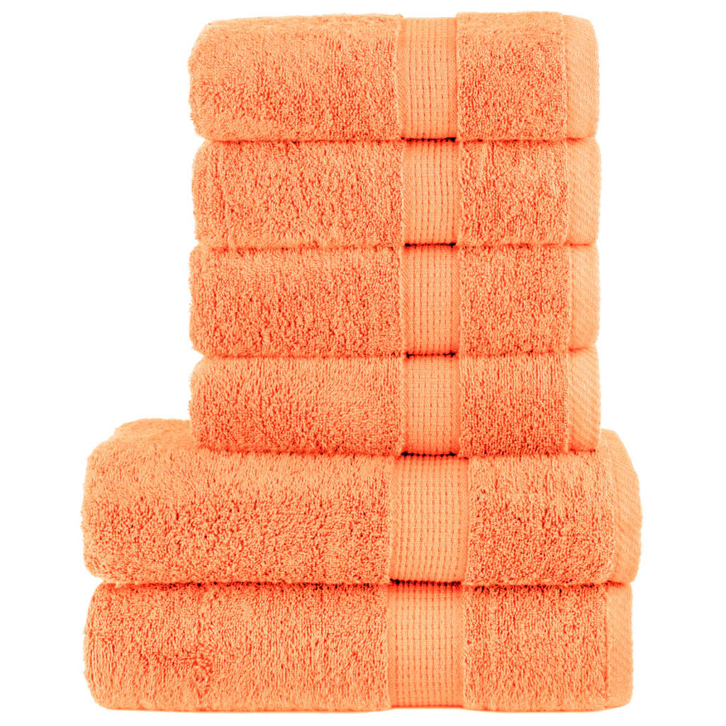 Vidaxl Toallas de 6 piezas Solund de 600 g m² naranja