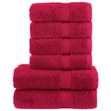 Vidaxl Set serviette à 6 pièces Solund 600 g m² rouge