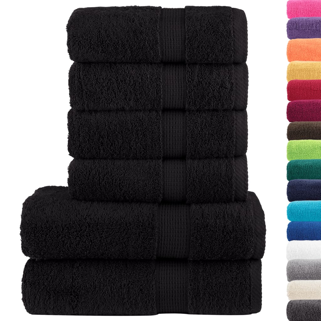 Vidaxl 6-piece towel set Solund 600 g m² Black