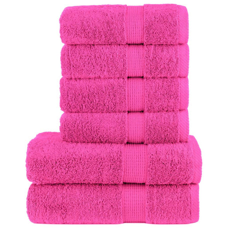 Vidaxl 6-delige handdoekenset solund 600 g m² roze