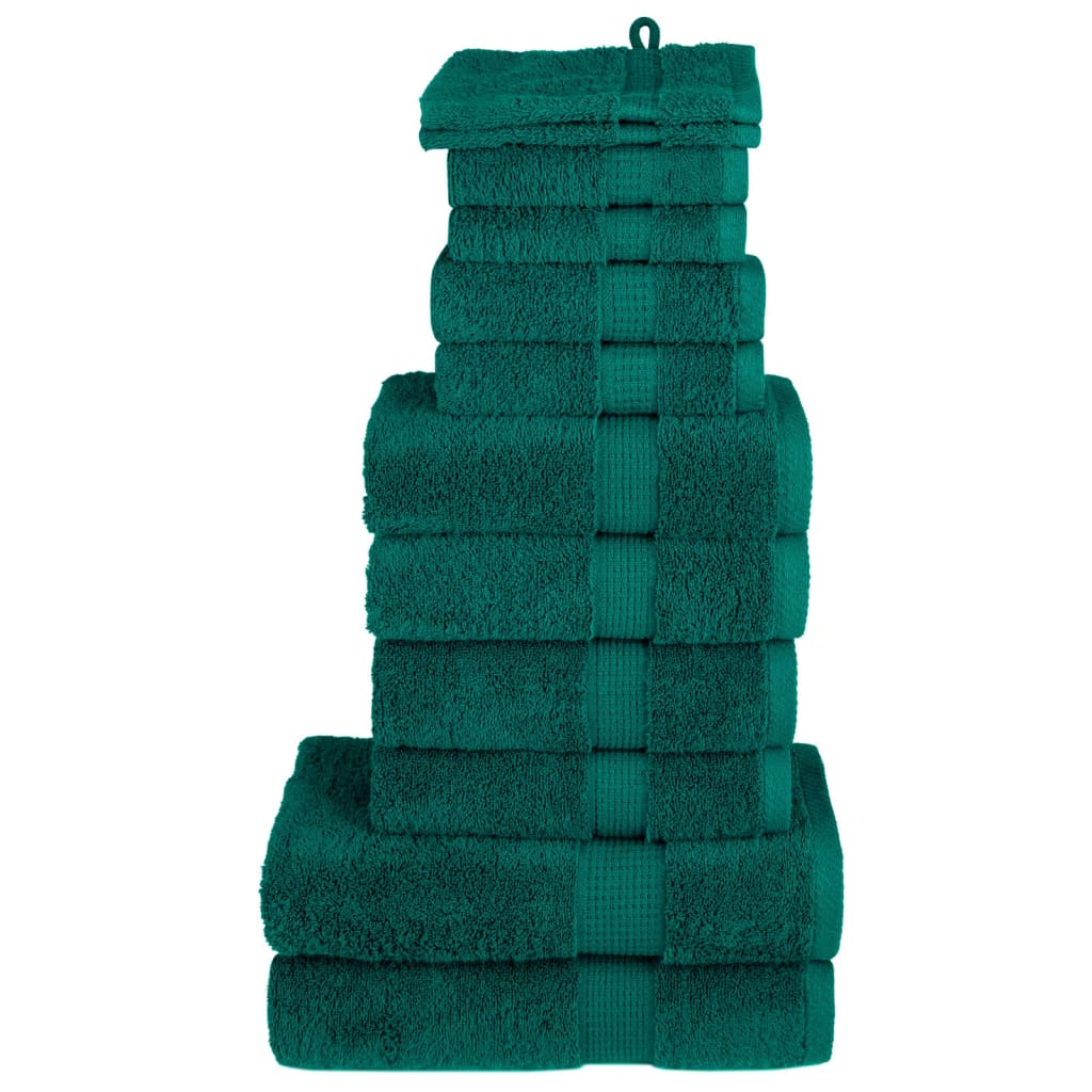 Vidaxl 12-piece towel set Solund 600 g m² Green