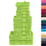 Vidaxl 12-piece towel set Solund 600 g m² Green