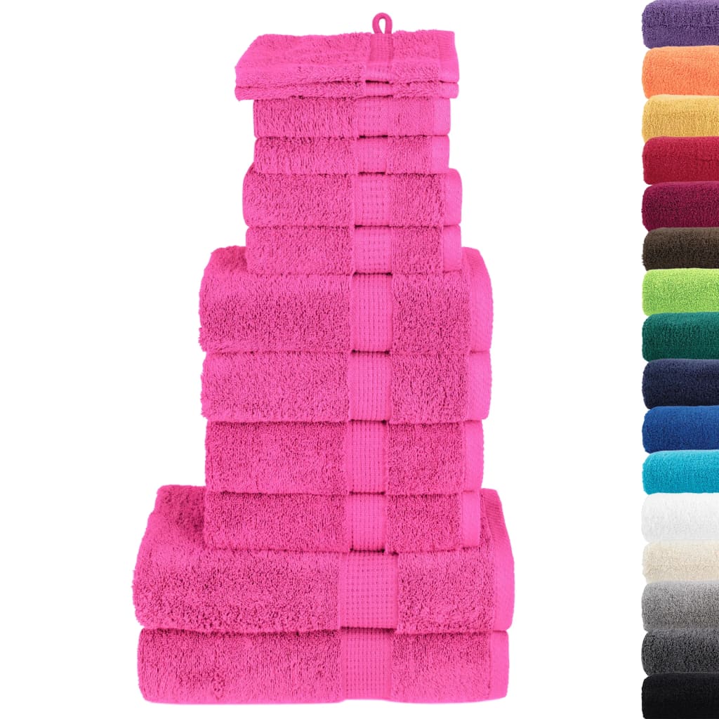 Vidaxl 12-piece towel set Solund 600 g m² pink