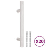 Vidaxl gère 20 st 96 mm en acier inoxydable en argent coloré