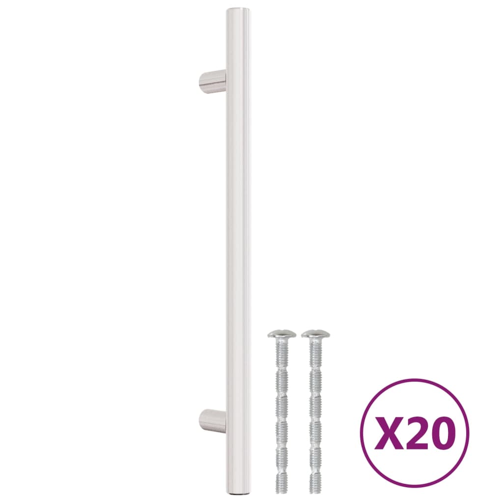 Vidaxl gère 20 st 160 mm en acier inoxydable en argent coloré