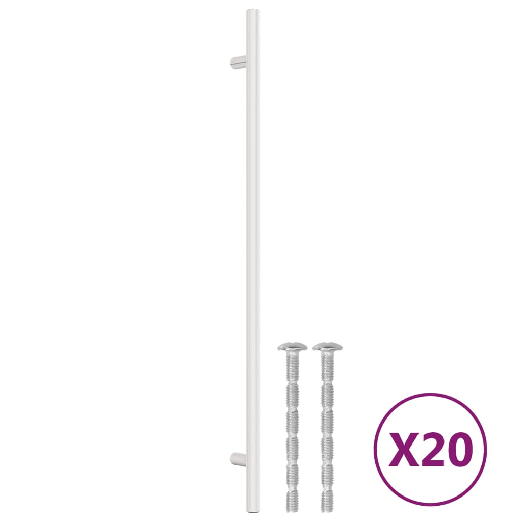 Vidaxl gère 20 st 320 mm en acier inoxydable en argent coloré