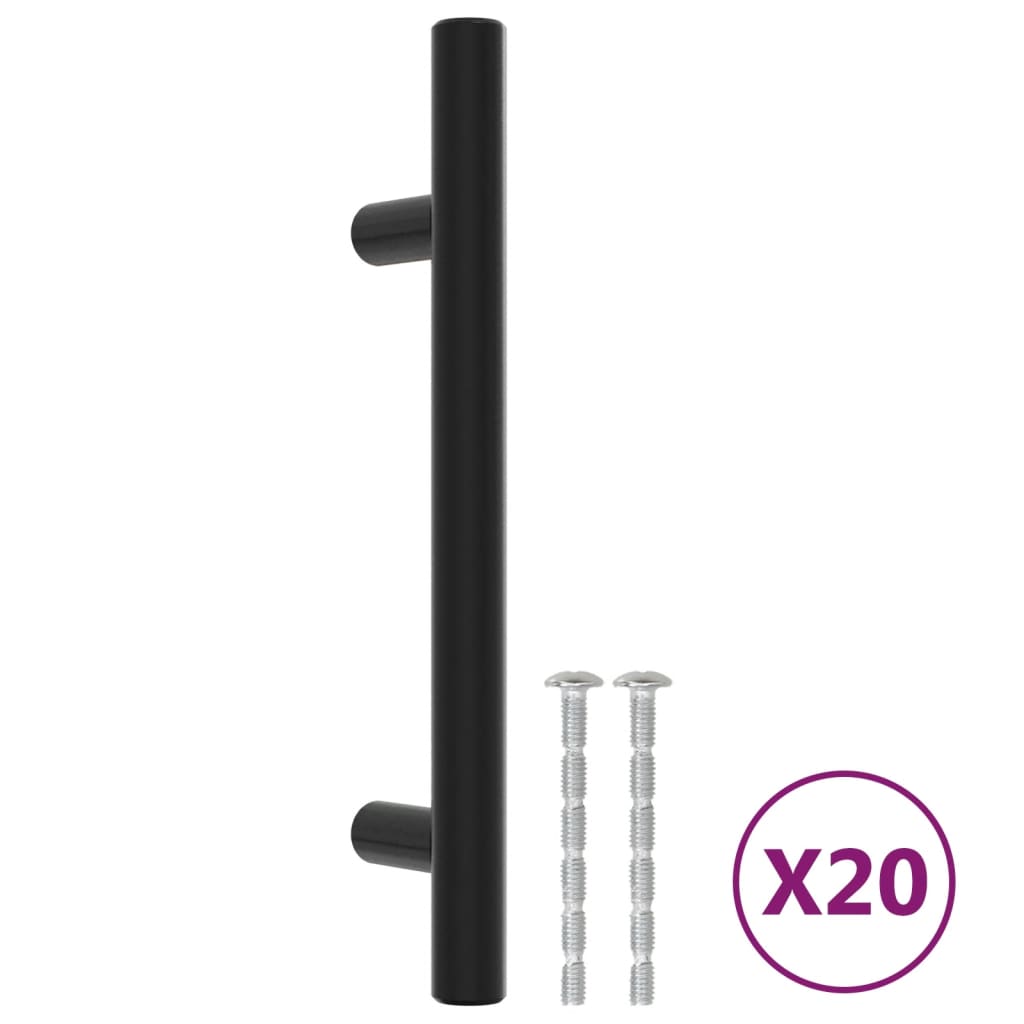 Vidaxl gère 20 st 96 mm en acier inoxydable noir