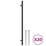 Vidaxl gère 20 st 320 mm en acier inoxydable noir