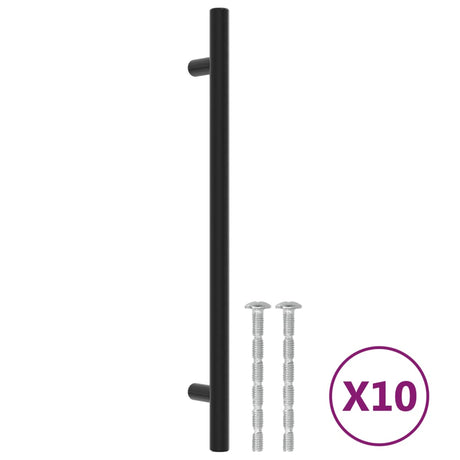 Vidaxl handvatten 10 st 192 mm roestvrij staal zwart