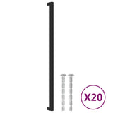 Vidaxl gère 20 st 480 mm en acier inoxydable noir