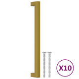 Vidaxl handvatten 10 st 224 mm roestvrij staal goudkleurig