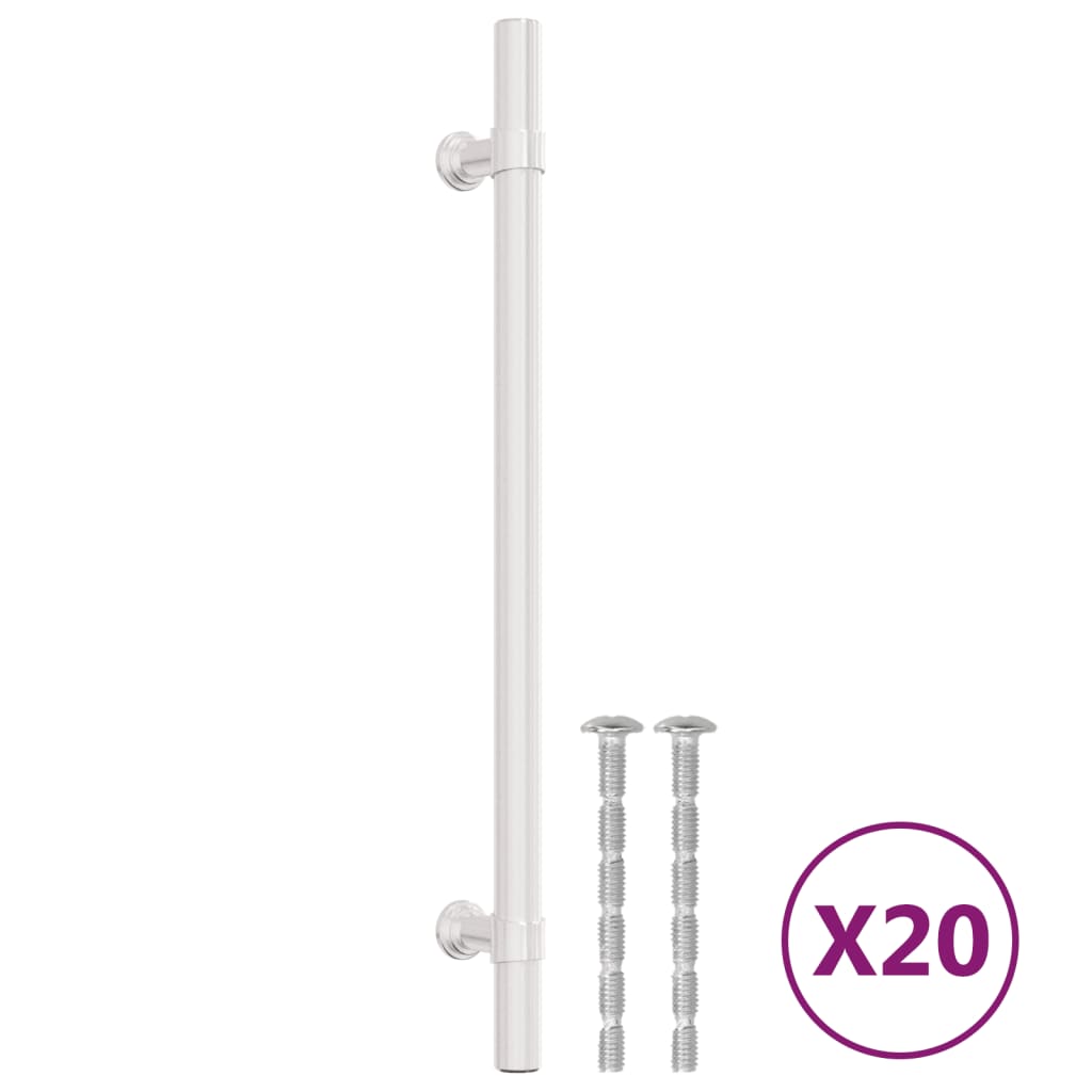 Vidaxl gère 20 st 192 mm en acier inoxydable en argent coloré