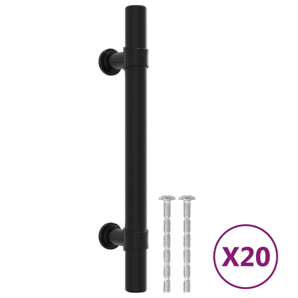 Vidaxl manejas de 20 st 96 mm de acero inoxidable negro