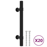 Vidaxl manejas de 20 st 96 mm de acero inoxidable negro