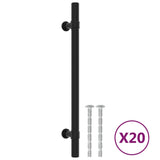 Vidaxl manijas de 20 st 160 mm de acero inoxidable negro