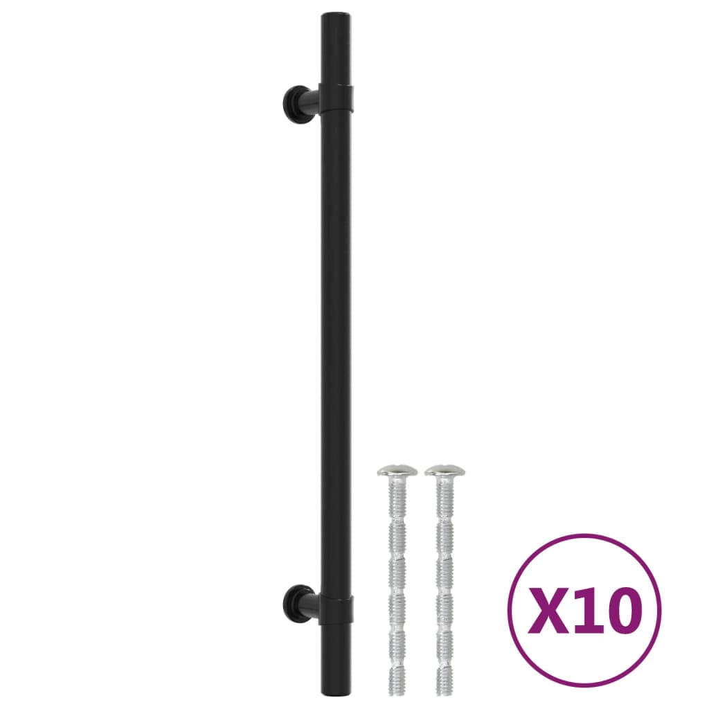 Vidaxl manejas 10 st 192 mm de acero inoxidable negro