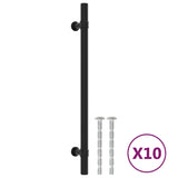 Vidaxl manejas 10 st 192 mm de acero inoxidable negro