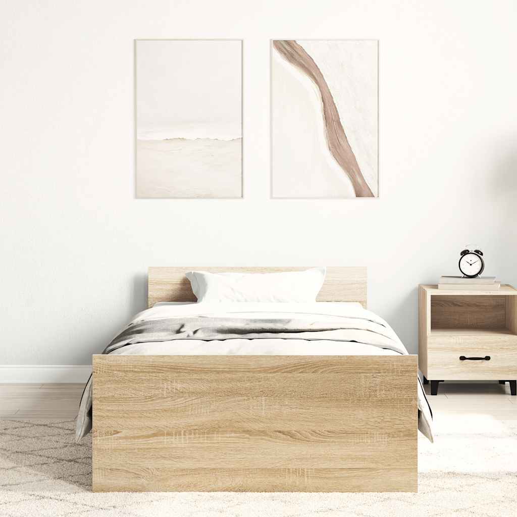 Vidaxl bedframe zonder matras hout sonoma eikenkleurig 90x200 cm